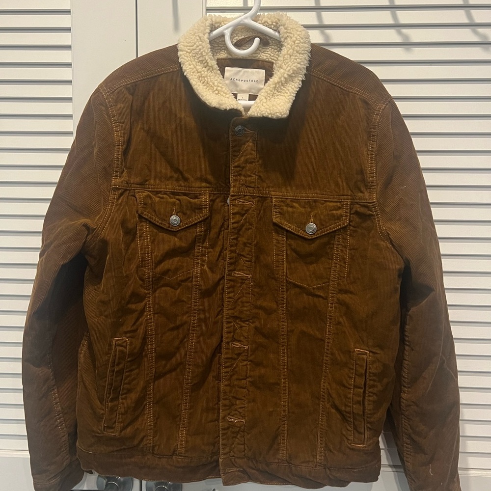 Aeropostale Men's Tan Sherpa-Lined Jacket